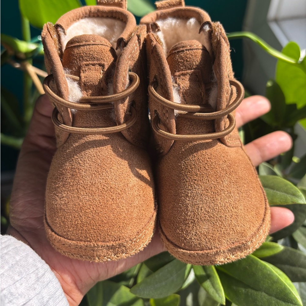 UGG Brown Suede Ankle Boots with Velcro Strap